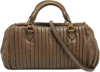 Miu Miu Pre-owned Handbags, female, Brown, Size: ONE SIZE Pre-owned Leather Handbag