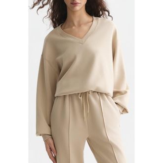 Scotch & Soda V-Neck Sweatshirt in Doeskin at Nordstrom, Size X-Small