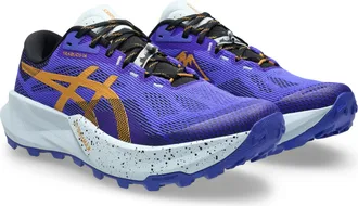 Asics Trailrunningschuh ASICS TRABUCO 14, Herren, Gr. 42,5, cobalt burst, sandstorm, Synthetik, Schuhe Trailrunningschuh, profiliertes Laufsohlenprofil, mit