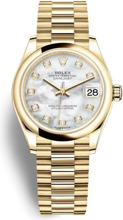 Rolex Datejust 31 Mother of Pearl Diamond Dial Automatic 18kt Yellow Gold Rolex President Watch 278248MDP