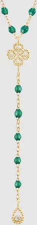 Gigi Clozeau Collier Chapelet Lucky Tr&egrave;fle Diamants R&eacute;sine Or