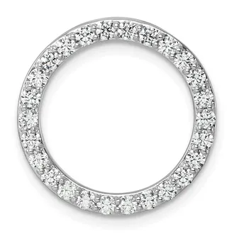 Diamond2Deal 14k White Gold Lab Grown Diamond Circle Pendant (1ct, VS, G-H)