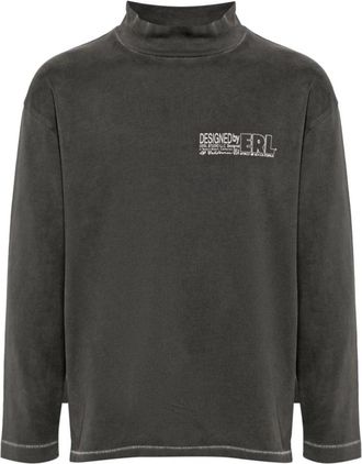 ERL Logo Print Longsleeve T-shirt - Heren - Longsleeves - Grijs - L - Katoen - Tops