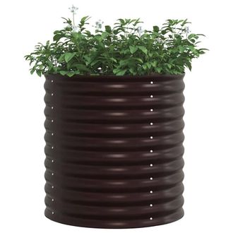 Berkfield Home Garden Raised Bed - Brown 80x80x81 cm Galvanized Steel | Size: 80 x 80 x 81 cm