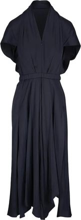 Zero + Maria Cornejo Abito con scollo a V e cintura - Blu