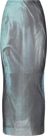 Jean Paul Gaultier Gonna lunga con stampa - Blu