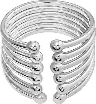 Candela Jewelry Ribbed Band Ring in Silver at Nordstrom Rack, Size 8