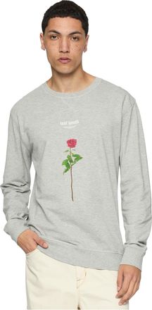 Mister Tee Mens Lost Youth Rose Crewneck Sweatshirt, Grey, S