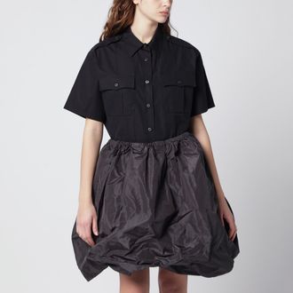 Prada Camicia a maniche corte in popeline nera