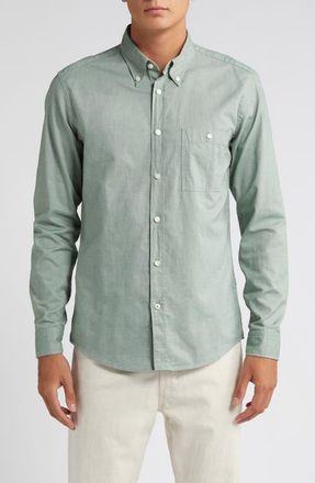 BOSS Roan Solid Button-Down Shirt in Open Grn at Nordstrom, Size Medium