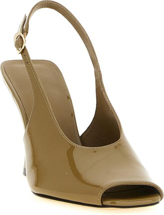 Stuart Weitzman Womens Val Heel Beige Polyurethane