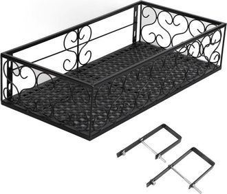 OEM Soporte Colgante Para Plantas, Estante De Hierro Forjado Para Balc&oacute;n, Compatible Con Barandillas De 6,5 Cm