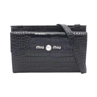Miu Miu Pre-owned Leren Schoudertas - Dames - Vintage Schoudertas - Zwart - ONE Size - Leer - Vintage