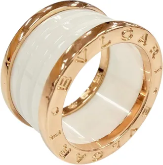 Bulgari Pink Gold White Pink Gold (18K) Ceramic Band Ring (Pre-Owned)