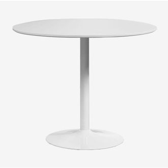Sklum Sklum - Mesa De Comedor Redonda En Mdf Y Metal Yvetta