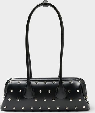 Osoi Womens Boat small studded leather baguette bag