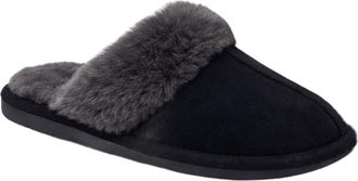 Generic Womens Slippers Mules Faux Fur Lined Anti-Skid Rubber Sole Super Soft High Density Plush Indoor Outdoor (Black, 5, UK Footwear Size System, Adult, Wom