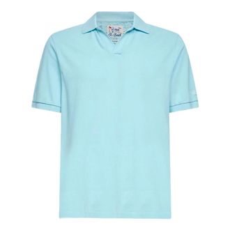 MC2 Saint Barth Polo Shirts, male, Blue, Size: XL Charles Stretch Piquet Polo