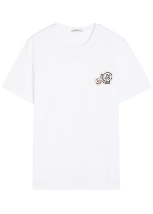Moncler Logo-appliqu&eacute;d Cotton T-shirt - White - Xxl