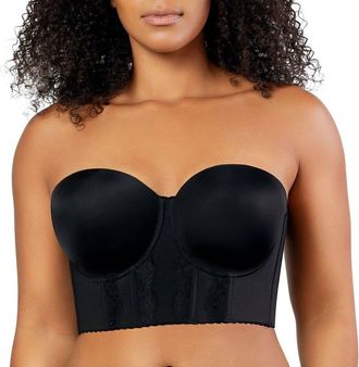 Affinitas Elissa Full Busted Strapless Bustier in Black at Nordstrom, Size 28Ddd