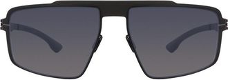 Ic! Berlin M1663 MB 16 Black Mens Sunglasses Black Size 58
