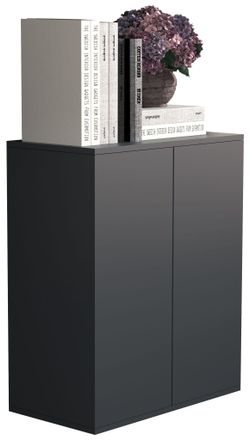 ebuy24 Vcm Caja De Cajones De Madera Sideboard Con Puertas Giratorias Dimensiones Aprox. Al. 73 X An. 60 X P. 32 Cm - Dalosa 2 (antracita)