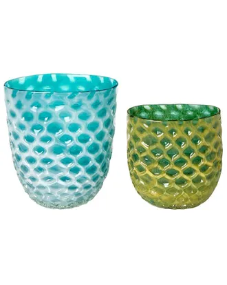 Tozai Home Home Set Of 2 Fish Scales Vases