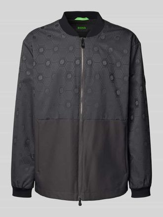 HUGO BOSS Regular Fit Bomberjacke mit Zweiwege-Rei&szlig;verschluss in Dunkelgrau, Gr&ouml;&szlig;e XXXL