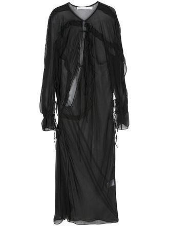 CHRISTOPHER ESBER Bias Concave midi-jurk - Zwart