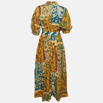 Alemais Alemais Multicolor Printed Linen Tie Detail Maxi Dress