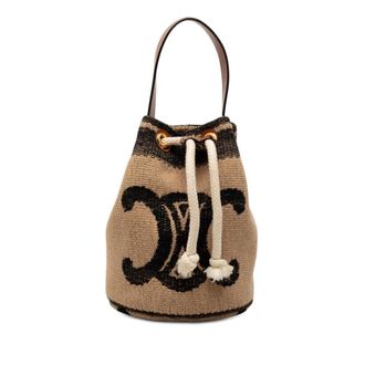 Celine Pre-owned Celine Small Triomphe Raffia Drawstring Bucket Bag Ladies 2PV55WHDFMAAZ94B