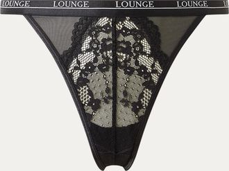 Lounge Blossom Thong - Black - XXL