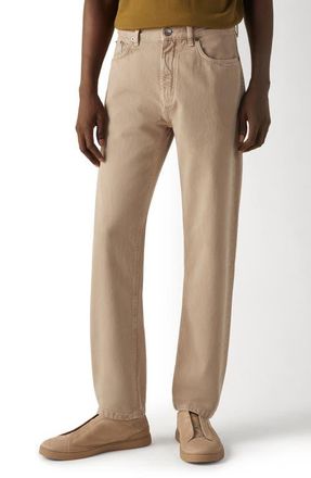 Ermenegildo Zegna Slim Fit Jeans in Beige at Nordstrom, Size 40