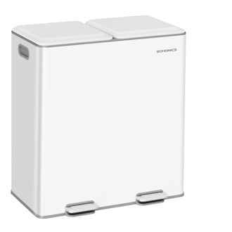 Songmics Cubo de cocina para residuos y reciclaje de 2 x 30 l de color blanco