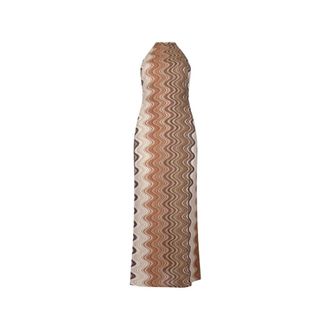 MC2 Saint Barth Maxi Dresses, female, Brown, Size: XS Tony Sea Wave Long Dress