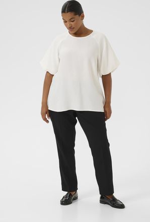 Kaffe Curve Blouse met korte mouwen KCgirla Regular fit white