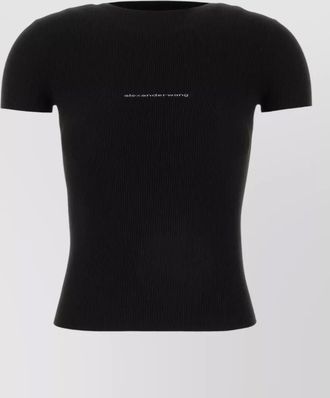 Alexander Wang jacquard logo short-sleeve crewneck t-shirt