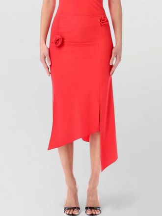 Coperni high waist asymmetric floral draped skirt