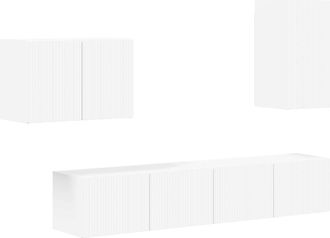 vidaXL Conjunto De Mueble Para Tv De Pared 4 Uds. Madera De Ingenier&iacute;a Vidaxl