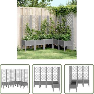 vidaXL Fioriera con graticcio - Fioriera Giardino con Graticcio Grigio Chiaro 160x120x142 cm PP