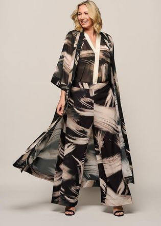 Mart Visser Isla Print Kaftan Zwart / Off White Maxi