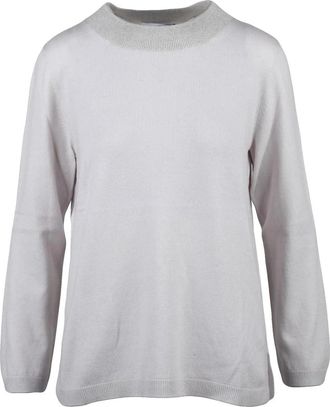 Gran Sasso Cashmere Blend Crew Neck Pullover With Subtle Shimmer
