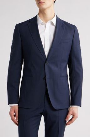 BOSS Huge Slim Fit Houndstooth Microcheck Sport Coat in Dark Blue at Nordstrom Rack, Size 40 Short