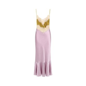 Mes Demoiselles... Uitlopende midi-jurk - Dames - Casual kleedjes - Paars - M - Kleedjes