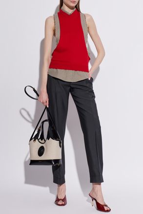 Versace Vest With Raw Finish, Womens, Brown