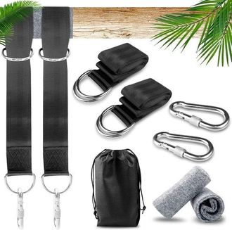No Brand Accesorio Para Columpio, Accesorio Para Hamaca, Accesorio Para Silla Colgante Con Protector De &Aacute;rbol, Tapicer&iacute;a, 2 Mosquetones De Alta Calidad Y Bolsa