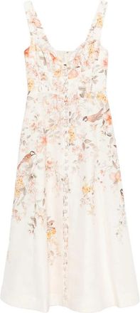 Zimmermann Luna Buttoned Floral Picnic Midi Dress