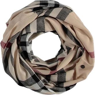 Fraas Loop Scarf 60 x 78 cm - Made in Germany - Checked tube scarf for ladies - Polyacrylic