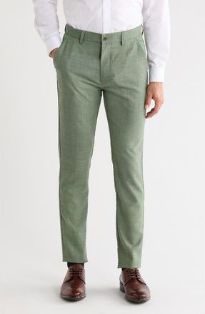 T.R. Premium Plaid Straight Leg Trousers in Green at Nordstrom Rack, Size 40