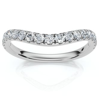 Pompeii3 30Ct Curved Diamond Wedding Anniversary Ring 14k Gold or Platinum Lab Grown